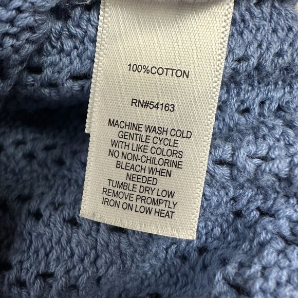 Marc New York Andrew Marc Blue Cotton Womens Sweater Size L - Picture 6 of 6